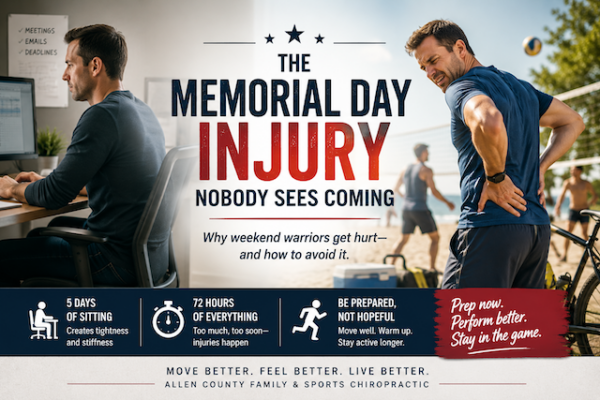Man experiencing low back pain after Memorial Day weekend activities and sports